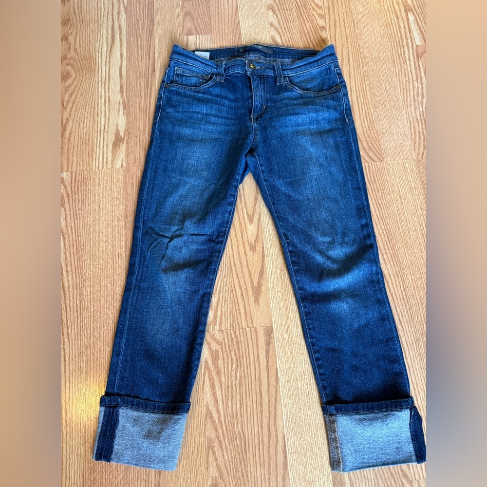 Joe's Jeans Straight Leg Dark Blue Cuffed Jeans
